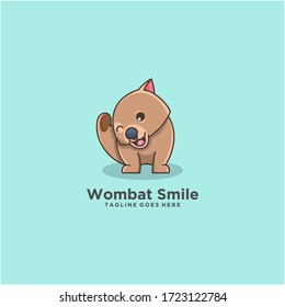 wombat animal logo design cartoon cute illustration