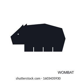 Wombat animal logo sign. Australia symbol. Hand drawn. Modern design. Fashion print for clothes, cards, picture banner for websites. Vector illustration