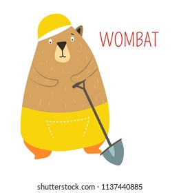 Wombat cartoon vector Australian animal