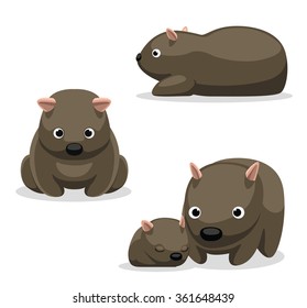 Wombat Cartoon Vector Illustration 2