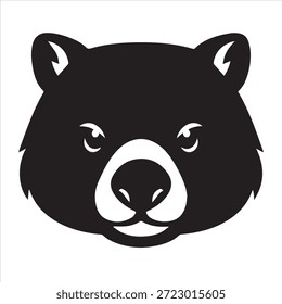Silhueta de vetor de ilustração de rosto de Wombat