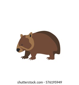 Wombat Flat Vector Isolated Illustration Sign