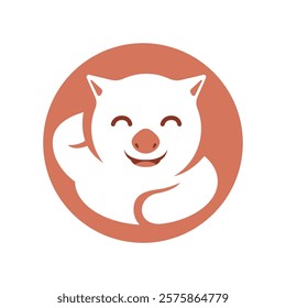 wombat head icon vector illustration logo