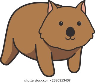 Wombat icon. Animal cartoon and nature theme. Isolated design. Vector illustration