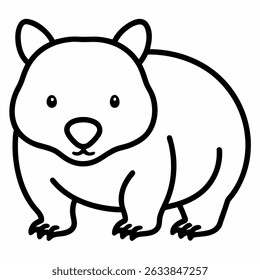 Ícone Wombat arte vetorial de arte de linha 
