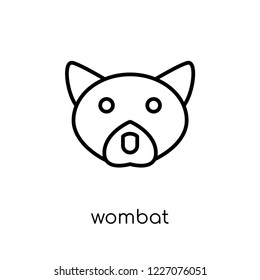 Wombat icon. Trendy modern flat linear vector Wombat icon on white background from thin line animals collection, editable outline stroke vector illustration