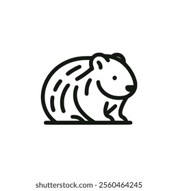 wombat line wild animal nature logo vector illustration template design