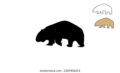 Wombat silhouette, high quality vector