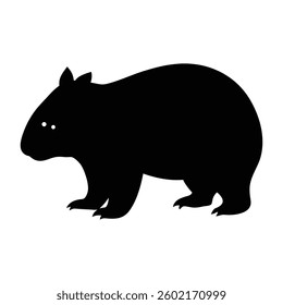 wombat silhouette vector 0n white background