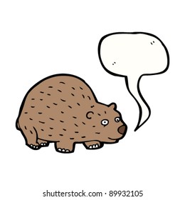 wombat with speech bubble cartoon