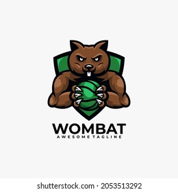 Wombat Sport Logo Design Vector Illustration