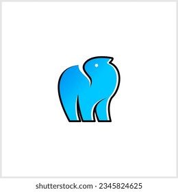 logotipo de tecnología wombat color azul vectorial