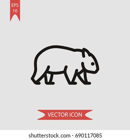 Wombat Vector Icon, Illustration Symbol