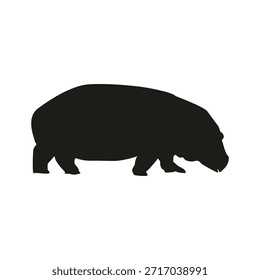 Un wombat caminando en una llanura vista desde el lado en una ilustración simple