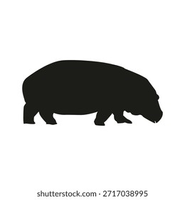 Un wombat caminando en una llanura vista desde el lado en una ilustración simple