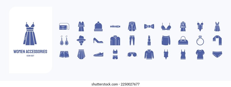 Women accessories and clothes, including icons like bag, Belt, Blazer and more