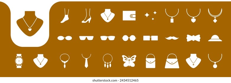 women accessories icon set collection design vector