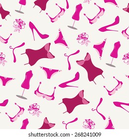 Women accessories. Seamless. Vector illustration