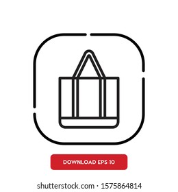 Women accessories symbol, tote bag outline vector icon. Modern, simple flat vector illustration for web site or mobile app