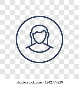 Women Account icon. Trendy linear Women Account logo concept on transparent background from Ladies collection