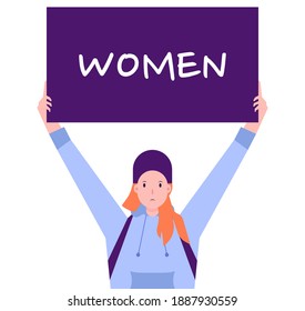 Women activists at women's rights demonstrations