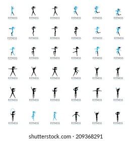 Women At Aerobics Class - Isolated On White Background - Vector Illustration, Graphic Design Editable For Your Design