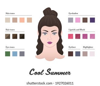 Women Appearance Color Types Analysis Cool Stock Vector (Royalty Free ...