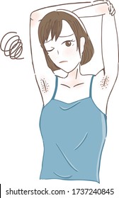 Women with armpit hair upper body