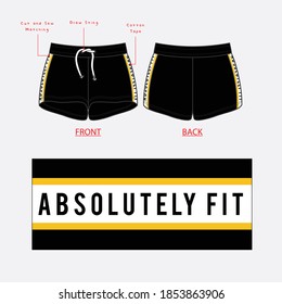 Women Athletics Short Pants Design Trimming with cotton tape