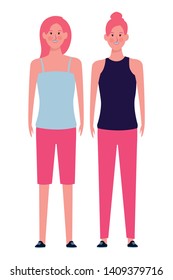women avatar cartoon character vector illustration graphic design