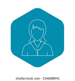 Women avatar icon. Outline illustration of woman avatar vector icon for web