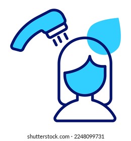 Women avatar with shower vector design, bathing concept