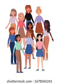 women avatars design, Woman girl female person people human and social media theme Vector illustration
