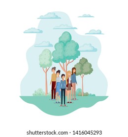 women avatars in the park design
