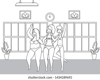 Women avatars in underwear design