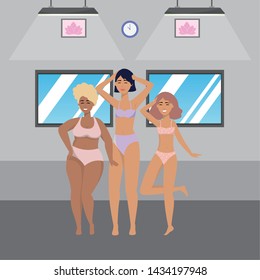 Women avatars in underwear design