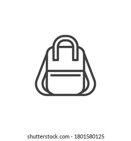 Women backpack line icon. linear style sign for mobile concept and web design. School bag, rucksack outline vector icon. Symbol, logo illustration. Vector graphics