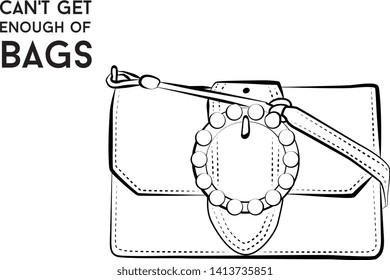 Women bag clutch Fashion illustration vector  object isolated
