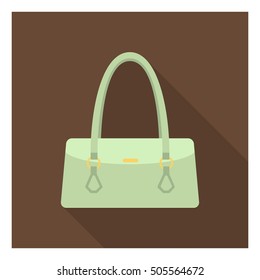 Women bag icon in flat style isolated on white background. Clothes symbol vector illustration.