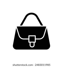 Plantilla de diseño de Vector de ícono de bolso de mujer simple y limpia