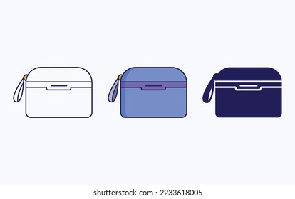 Women bag line and glyph icon girl purse Vector illustration