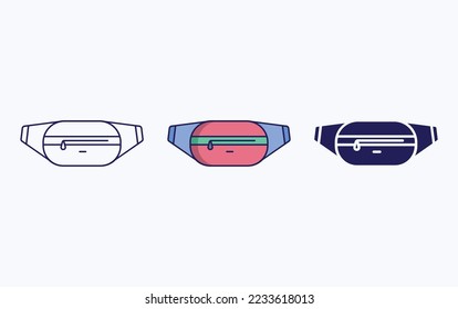 Women bag line and glyph icon girl purse Vector illustration