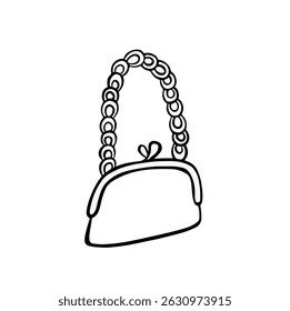 women bag small line vector illustration hand drawn