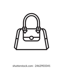 Women bag stylish line icon vector hand black design.