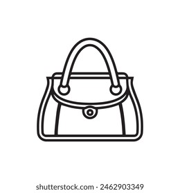 Women bag stylish line icon vector hand black design.