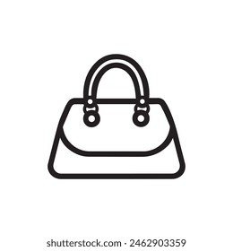 Women bag stylish line icon vector hand black design.