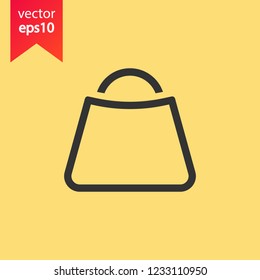 Women bag vector icon. Handbag sign. Lady bag flat icon. Fashion bag icon. EPS 10 flat symbol.