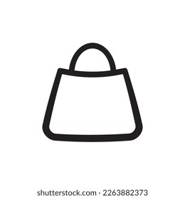 Women bag vector icon. Handbag flat sign. Lady bag flat icon. Shopping package symbol. Purchase pack sign. Packet line icon. EPS 10 symbol pictogram