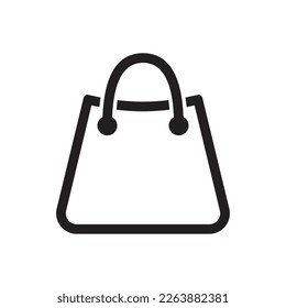 Women bag vector icon. Handbag flat sign. Lady bag flat icon. Shopping package symbol. Purchase pack sign. Packet line icon. EPS 10 symbol pictogram