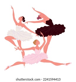 women ballet dancers icon isolated